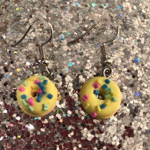 Yellow donut earrings